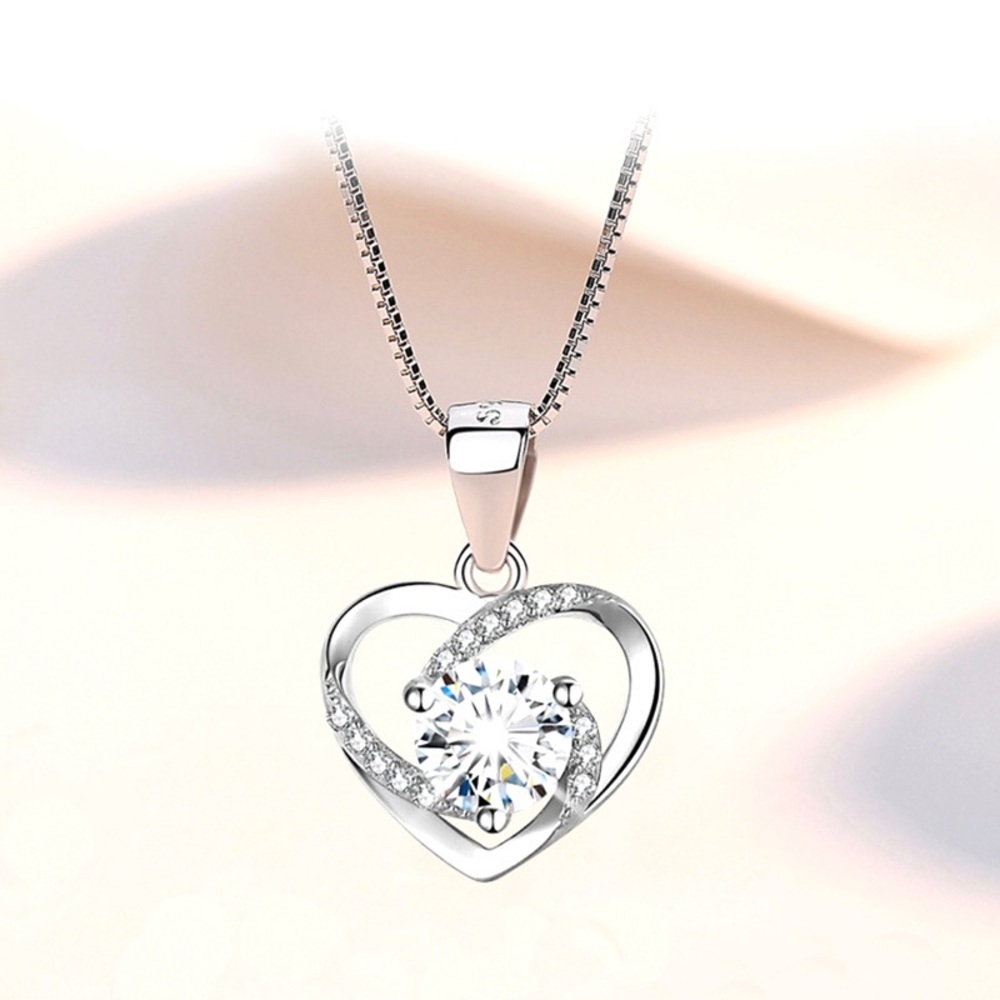 Sterling Silver Heart Necklace for Women Birthday Mother’s Day Anniversary Gift
